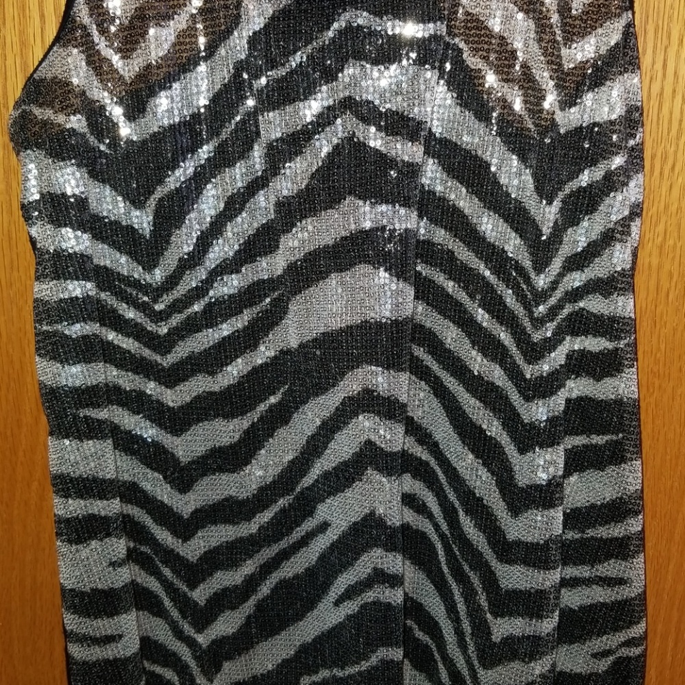 Zebra Sequin Racerback Tank Top - Picture 2 of 4